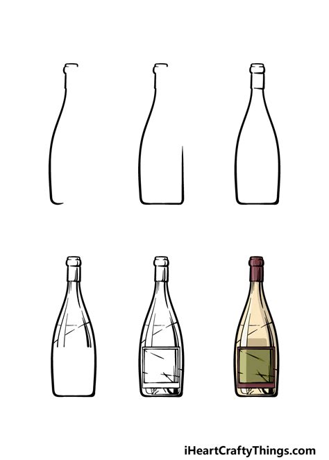 Wine Bottle Drawing How To Draw A Wine Bottle Step By Step Wine