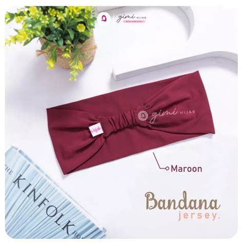 Jual Gimi Hijab Gimi Hijab Butik Bandana Aksesoris Maroon Original