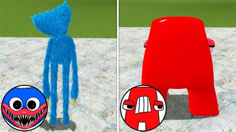 Playing As Huggy Wuggy Vs Playing As Alphabet Lore In Garrys Mod Trevor Henderson Roblox Doors