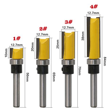 1 4 Inch Shank Mortise Template Flush Trim Pattern Router Bit Set Milling Cutter