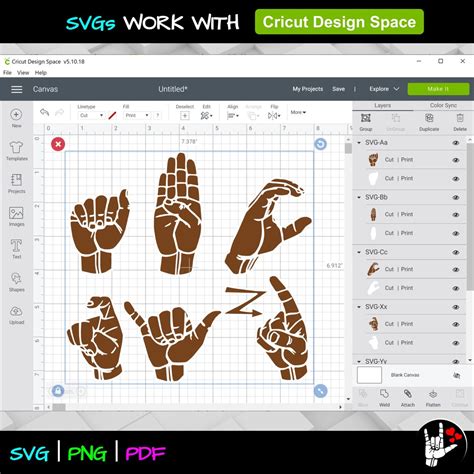 Asl Svg Sign Language Alphabet Svg American Sign Language Etsy