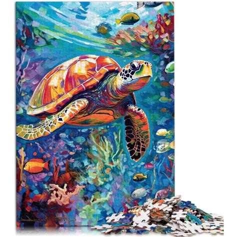 Puzzle Pour Adultes Tortue Vibrante 1000 Pièces Jeu Intell Bois