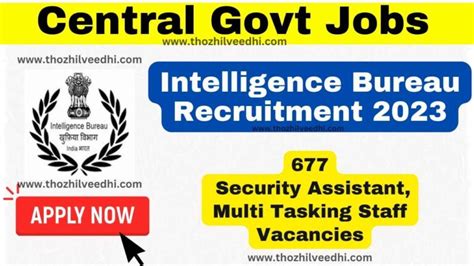 Intelligence Bureau Ib Recruitment Apply Online For Latest