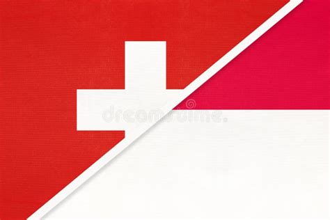 Switzerland And Monaco Symbol Of National Flags From Textile