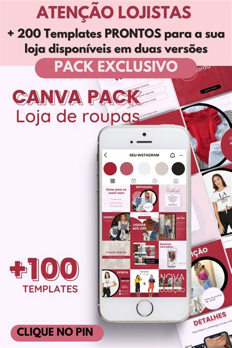 CANVA PACK LOJA DE ROUPAS Templates Instagram Canvas