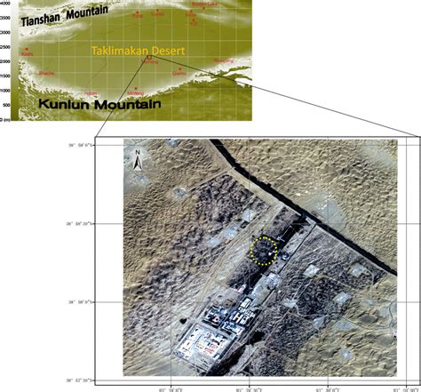 Topographic Map Of The Taklimakan Desert Location And Landscape Of The