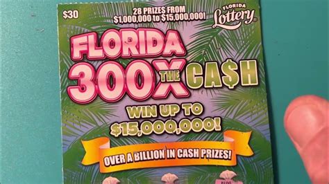 Florida Lottery Scratch Off Winner 300x The Cash Youtube