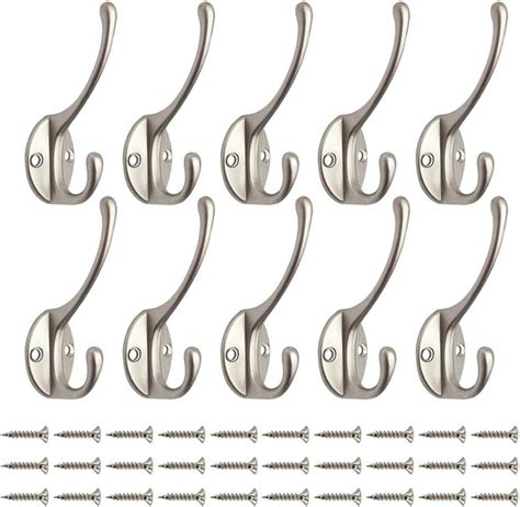 Pietypet 10 Pcs Wall Hooks Heavy Duty Coat Hooks Hardware Wall Hooks