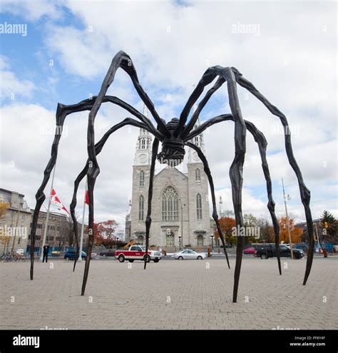 Giant Spider Sculpture Maman In Its Permanent Residence In Front The Canadian Parliament And