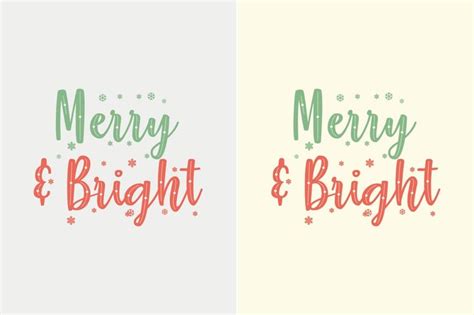 Premium Vector Christmas Sayings Svg Merry Bright