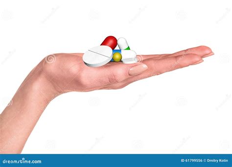 Drug Capsules And Pills In Hand Stock Photo Image Of Antidepressants