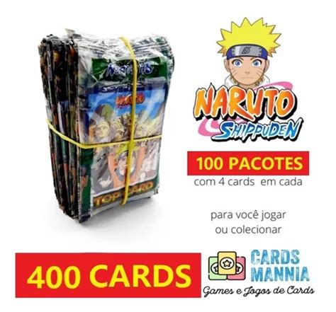 400 Cards Naruto 100 Pacotes Fechados Para Meninos Bafo