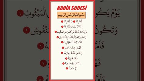 Karİa Suresİ Quran Islam Keşfet Kurandinle Youtubeshorts Shorts Kariasuresi