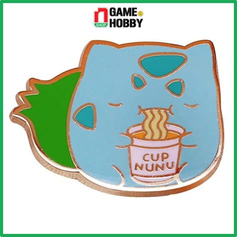 HUY HIỆU PIN KIM LOẠI POKEMON BULBASAUR ĂN MÌ Shopee Việt Nam