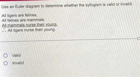 Solved Use An Euler Diagram To Determine Whether The Syllogism Is