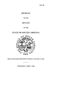 Fillable Online Scstatehouse Journal Senate State Of South Carolina