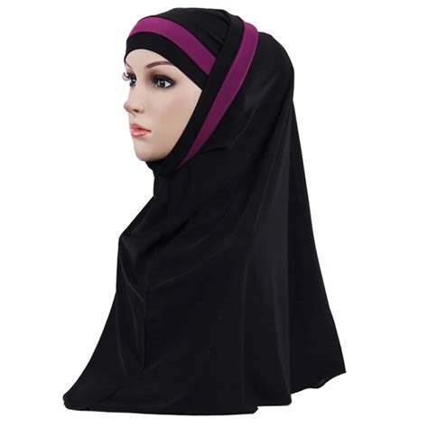 Womens Hijabs Muslim Fashion Hijab Double Loop Slip On Scarf Pull Over