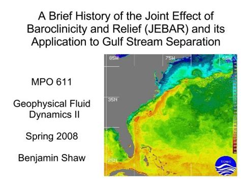 A Brief History Of The Joint Effect Of Baroclinicity And Relief JEBAR