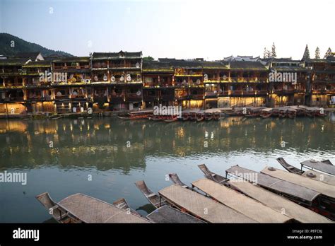 Fenghuang Ancient Town at Night Stock Photo - Alamy