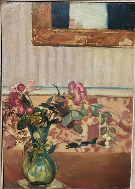 Proantic Emile Bernard Vase De Fleurs Dans Le Salon