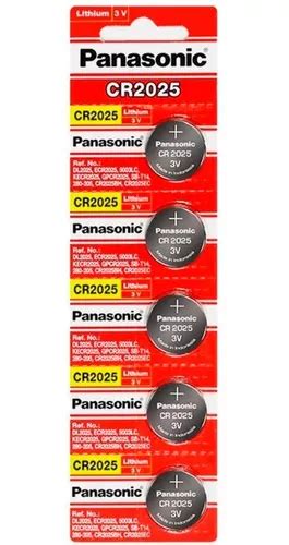 Bateria Panasonic Cr 2025 3v Lithium Cartela C 5 Unid Pilha