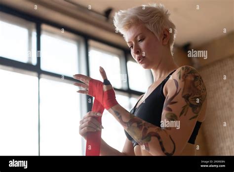 A Strong Woman Trains In The Gym Crossfit Training Stock Photo Alamy