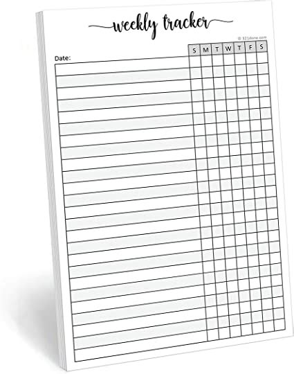 Amazon 321Done Weekly Tracker Notepad 50 Sheets 5 5 X 8 5