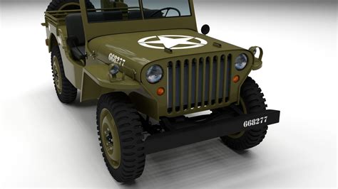 Full W Chassis Jeep Willys Mb Military D Model Cgtrader