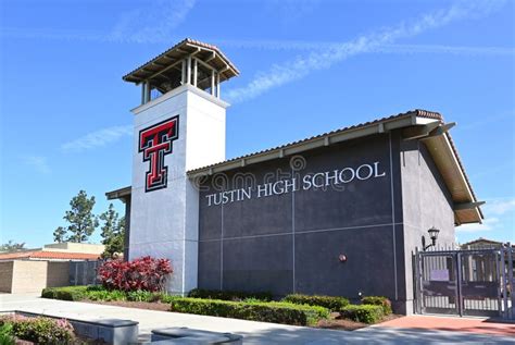 Tustin California 26 Mar 2023 Tustin High School Sign And Tower