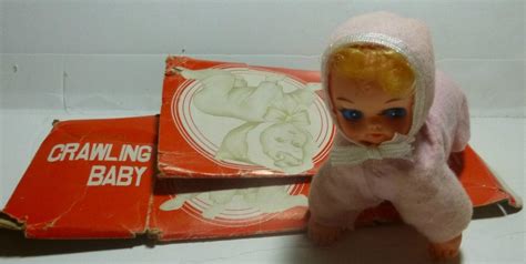 Crawling Baby Vintage Wind Up Toy 1960s For Display