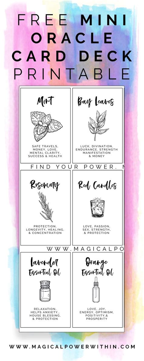 Printable Oracle Cards