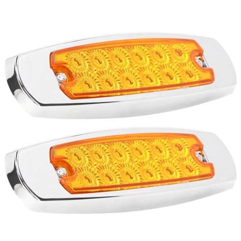 Dilwe feu de gabarit à LED Paire 12V 12LEDs Side Marker Clearance Light