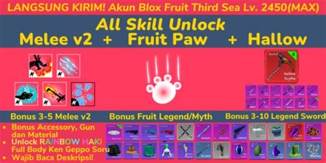 Beli Akun Akun Blox Fruit Paw Mythical Sword Level MAX Belum