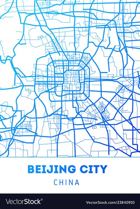 City Map Beijing City Royalty Free Vector Image