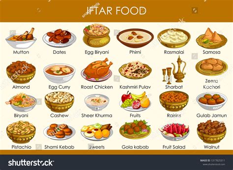 easy to edit vector illustration of different delicious food for ...