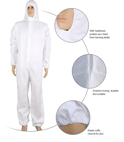 Medical Disposable Coverall Hazmat Suit Desechables Microporous Ppe Pp