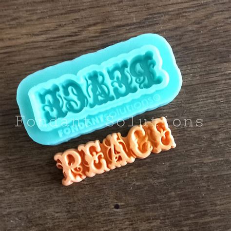 Fondant Solutions Silicone Peace Word Mould Bakers Boutique