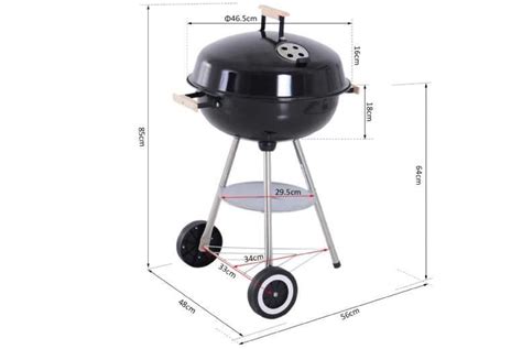 Outsunny Portable Round Kettle Charcoal Grill BBQ Smoker Wowcher