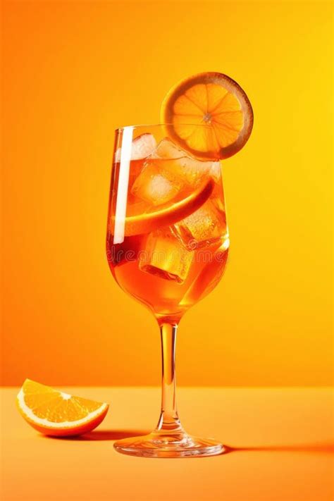 Copo De Cocktail De Spritz De Aperol Cubos De Gelo Ilustra O