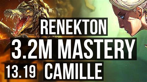 RENEKTON Vs CAMILLE TOP 3 2M Mastery 1300 Games 12 2 4 BR