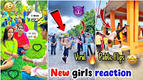 Crazy 😜 Girls Reacts 😍 On Flips 😱 Stunts In Public Reaction 😱😍