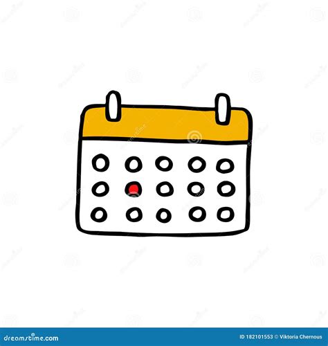 Calendar Doodle Icon Stock Illustration Illustration Of Number 182101553