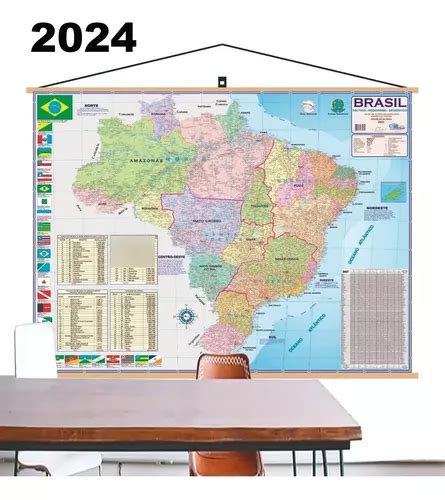 Mapa Brasil Moldura Banner Laminado Gigante 120x90cm Grande