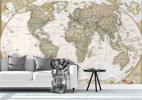 3d World Map Wall Mural Wallpaper 204 Renkler Duvar Dekorasyon Fikirleri