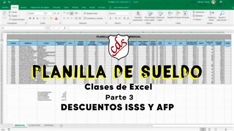 Excel Planilla Descuento ISSS AFP YouTube