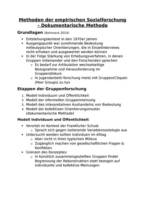 Vorlesung 5 Dokumentarische Methode Methoden Der Empirischen