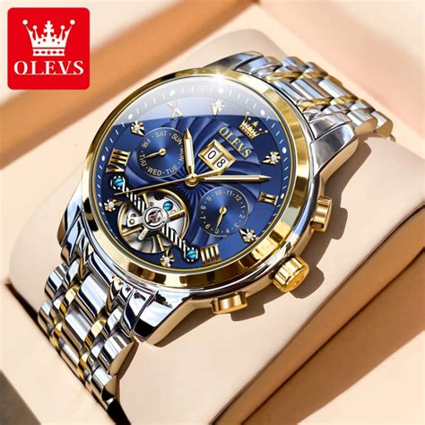 Olevs Mechanical Watches Automatic Watch Men Waterproof Stainless Steel