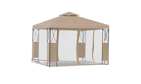 Costway 2 Tier 10x10 Gazebo Canopy Tent Shelter Awning Steel Patio