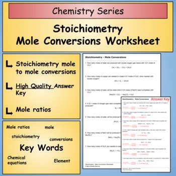 Stoichiometry Mole Conversions Worksheet Bút Chì Xanh