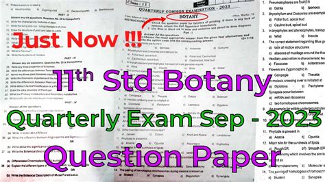 Th Std Botany Quarterly Exam Question Paper Original